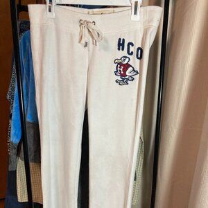 Hollister Mens Y2K Sweatpants L Beige Drawstring